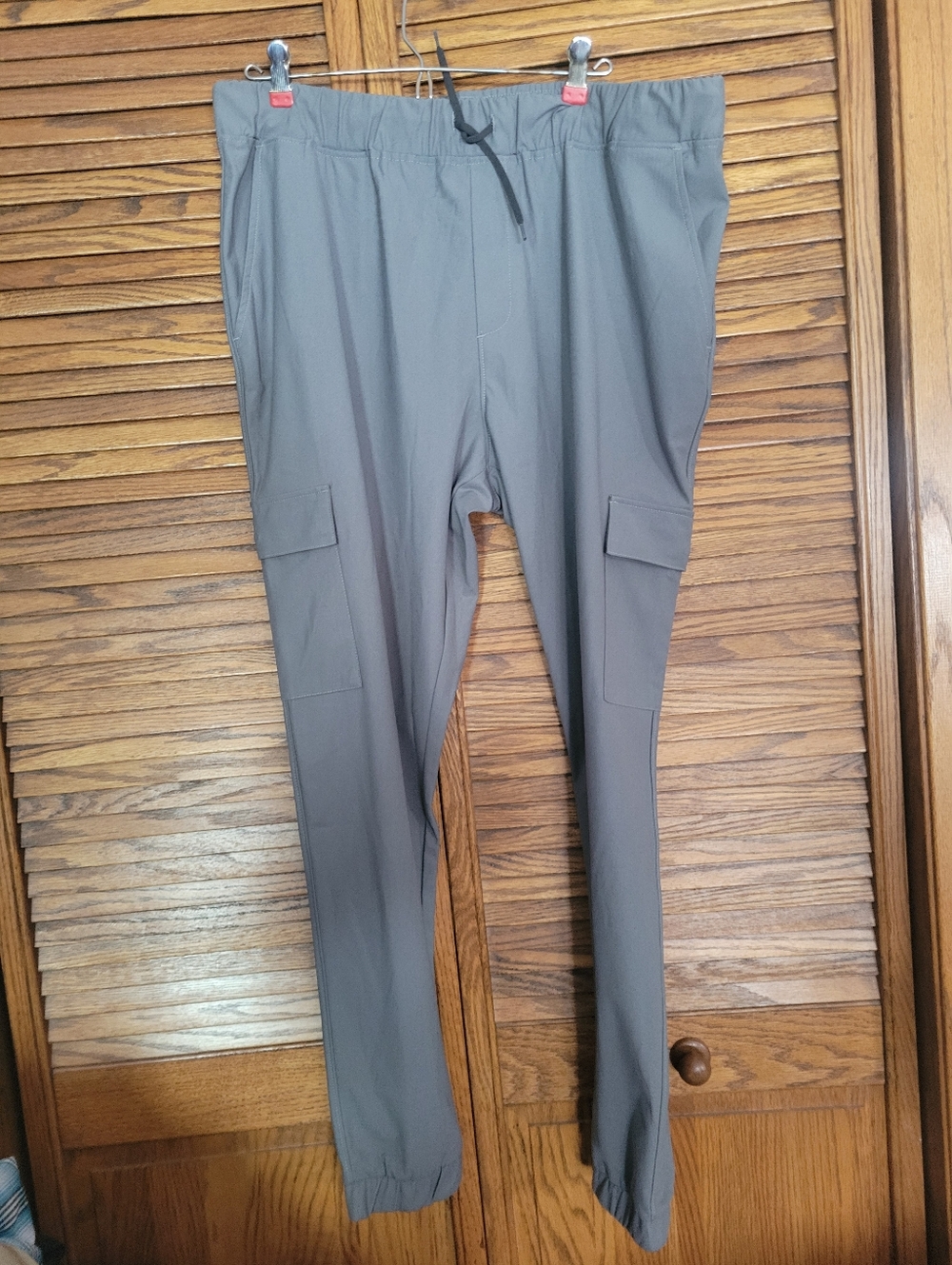 ZYIA Womans Gray Cargo Jogger Pants with Drawstring Size XXL